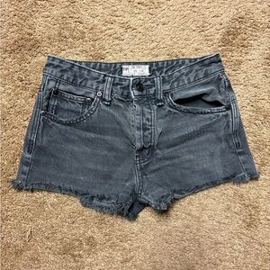 Free People Gray Jean Shorts Distressed